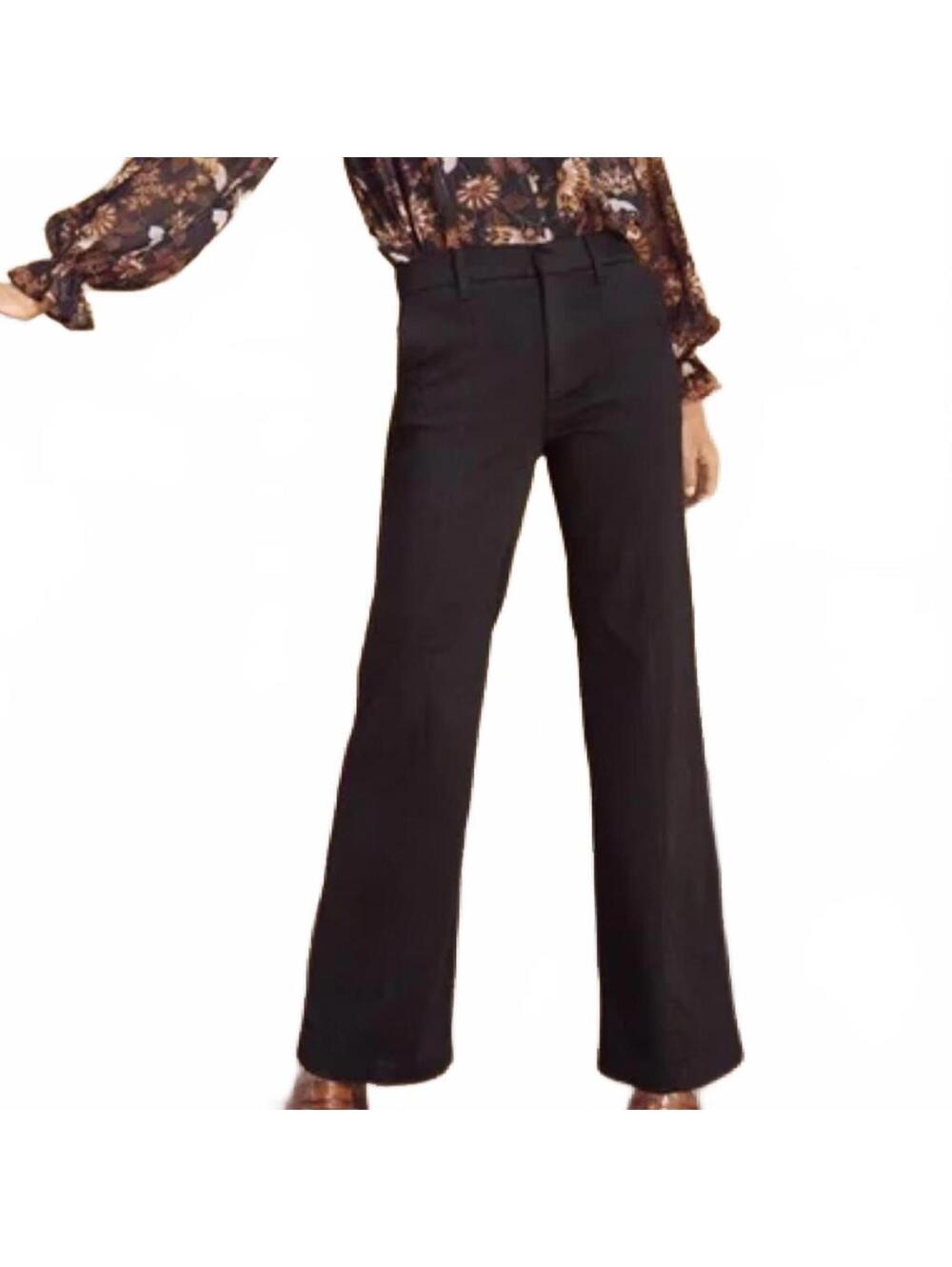 Evereve Level 99 High Rise Trouser Pants Black Tencel Stretch Womens 24 NWT
